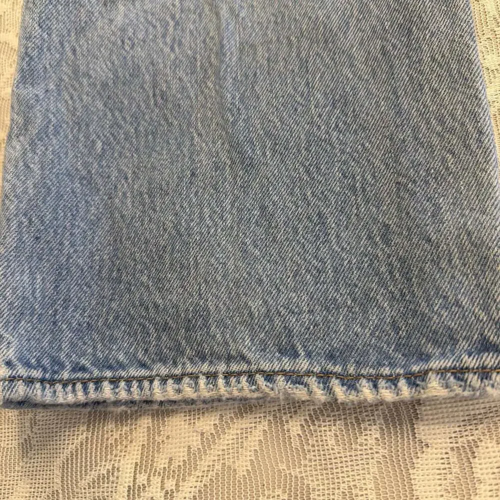 Y2KLevis 501 ButtonFly Blue Jeans W34 /L28 Funky Grunge Distressed Made 11/09